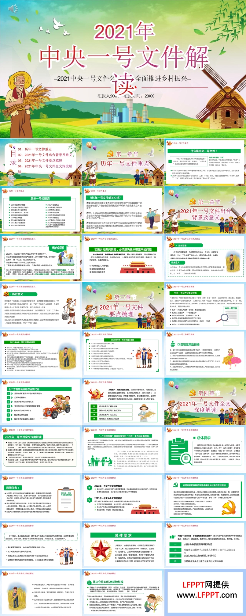 解讀2021中央一號(hào)文件PPT模板