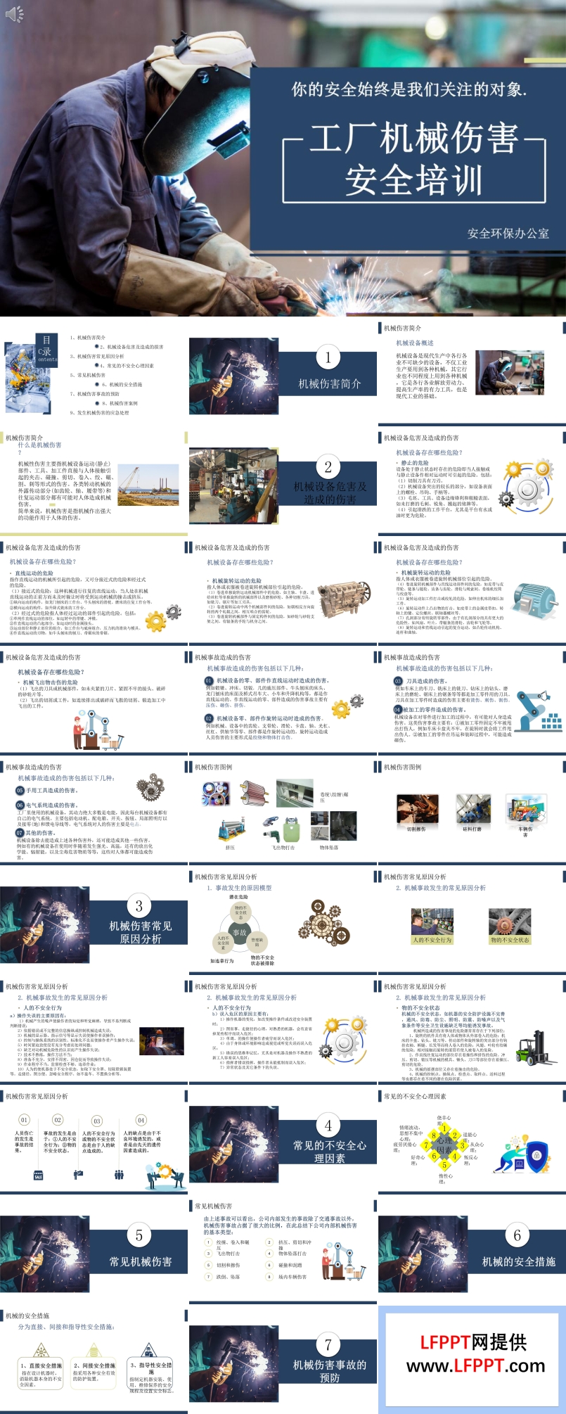 機械傷害安全培訓PPT模板