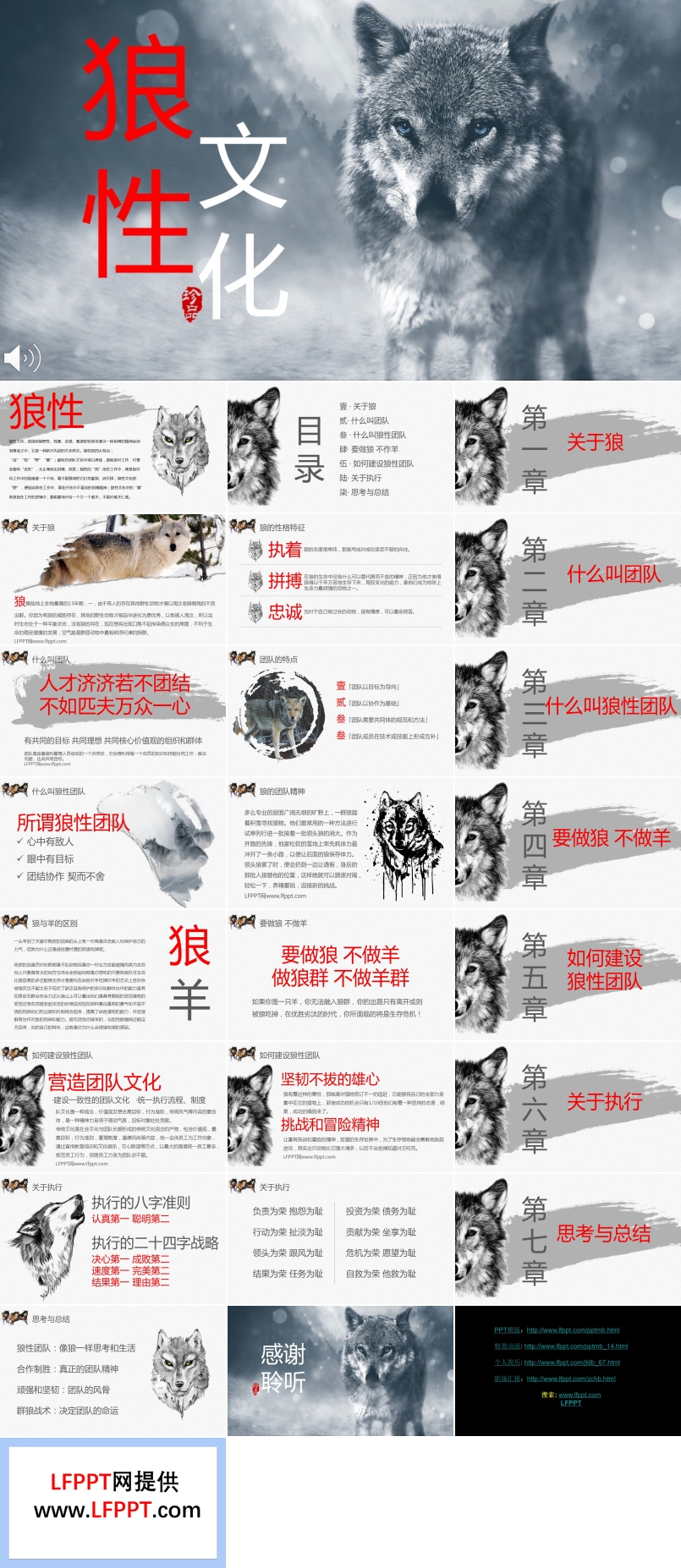 商務(wù)企業(yè)團(tuán)隊(duì)培訓(xùn)之狼性文化PPT模板