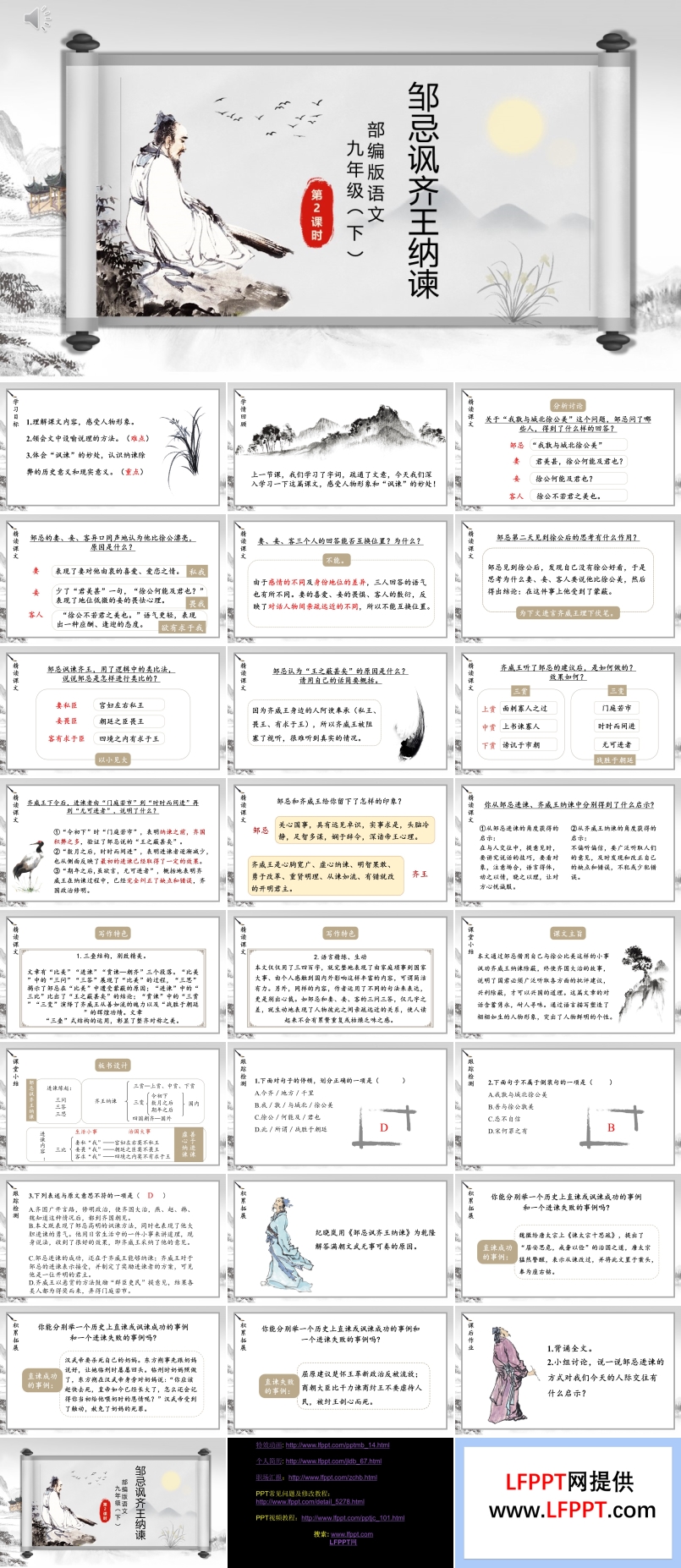 鄒忌諷齊王納諫ppt優(yōu)秀課件完整版