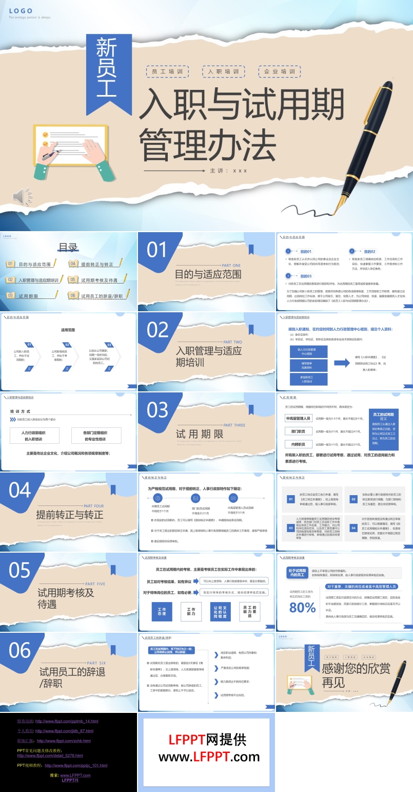 新員工入職與試用期管理辦法PPT動(dòng)態(tài)模板