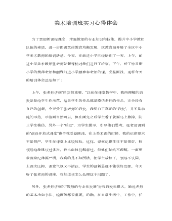 美術(shù)培訓班實習心得體會