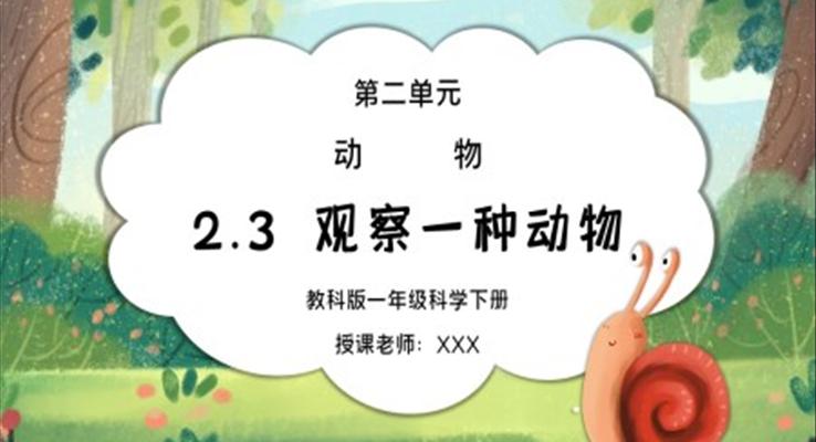 教科版一年級科學(xué)下冊第二單元《動物-觀察一種動物》PPT課件