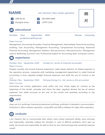 新媒體運(yùn)營個(gè)人求職英文簡歷