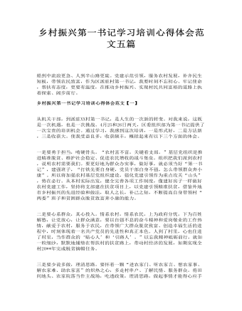 鄉(xiāng)村振興第一書記學習培訓(xùn)心得體會范文五篇