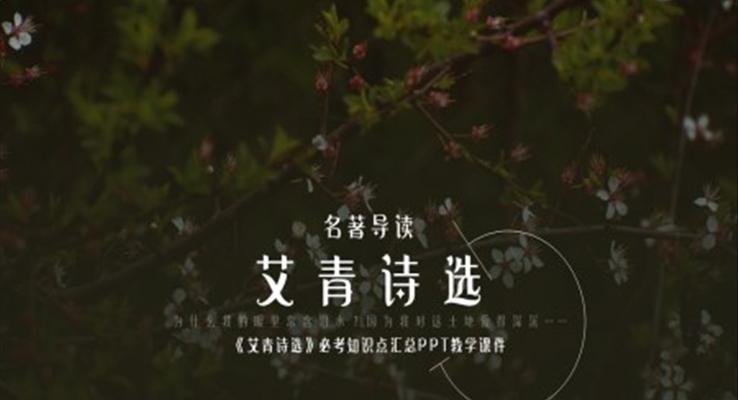 高中語(yǔ)文人教版九年級(jí)必修《艾青詩(shī)選》必考知識(shí)點(diǎn)匯總PPT課件