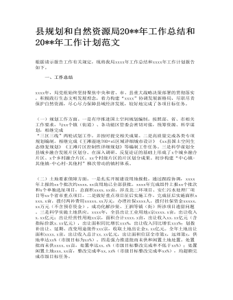 縣規(guī)劃和自然資源局2022年工作總結(jié)和2023年工作計(jì)劃范文