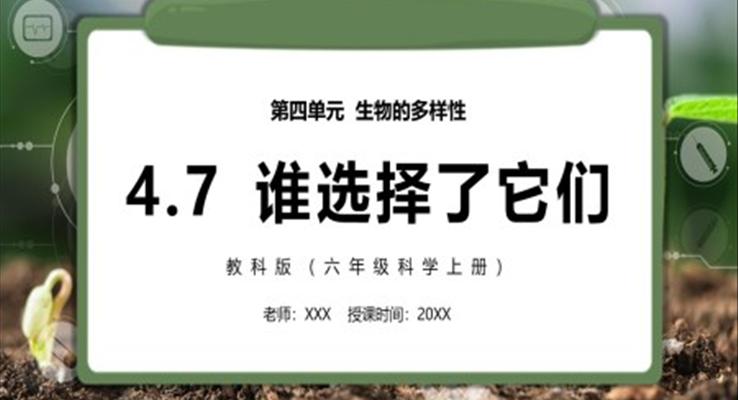 教科版六年級科學(xué)上冊誰選擇了它們PPT課件模板