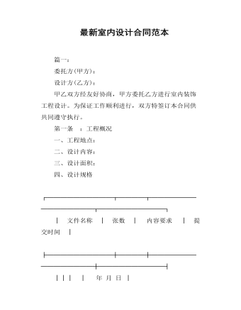 最新室內(nèi)設(shè)計合同范本