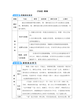 部編版語文八年級(jí)下冊《馬說》教案