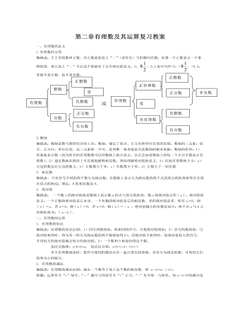 北師大初中七年級數(shù)學(xué)上冊第二章復(fù)習(xí)教案